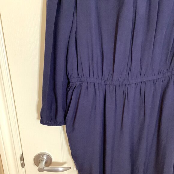 NWT Old Navy Women's Long Blue Jumpsuit Size L Long Sleeves Pockets Comfy Flowy - Picture 6 of 10